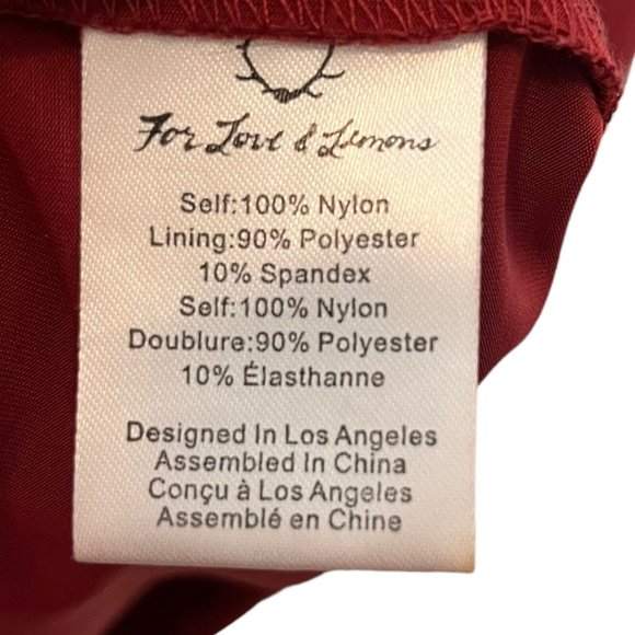 For Love & Lemons Slip Dress Mini Low Back Red Sexy Women’s Size XS - Picture 7 of 8
